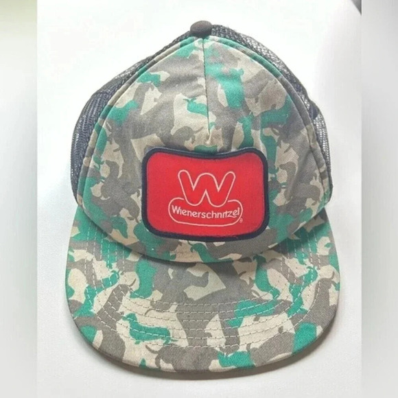 Wienerschnitzel Trucker Hat Wiener schnitzel Camo Vintage y2k Hat - Picture 2 of 8